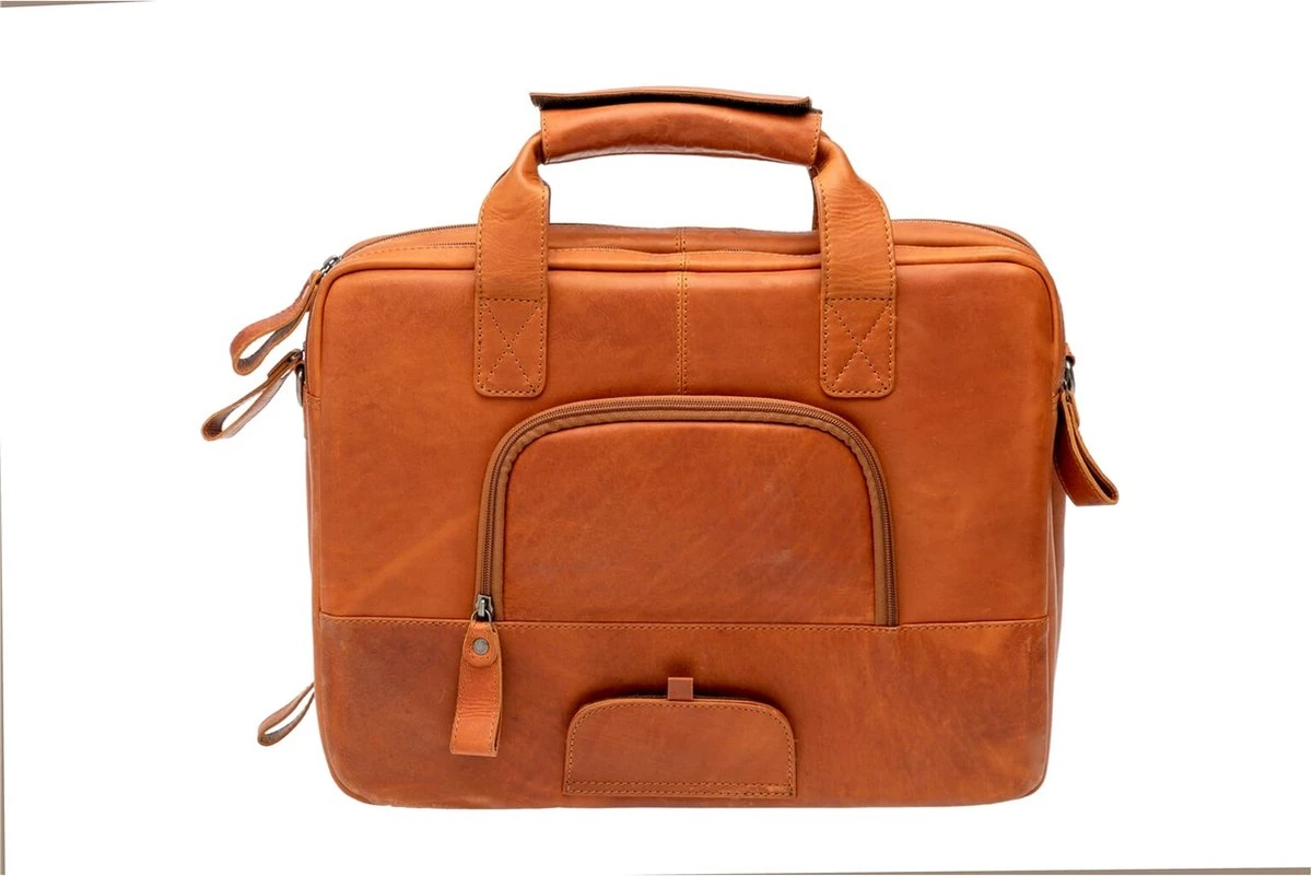 New Looxs Cali Laptoptas Fietstas - Leer - 15 Inch Laptopvak - 17 Liter - Cognac 9 New Looxs Cali Laptoptas Fietstas - Leer - 15 Inch Laptopvak - 17 Liter - Cognac - Afbeelding 9