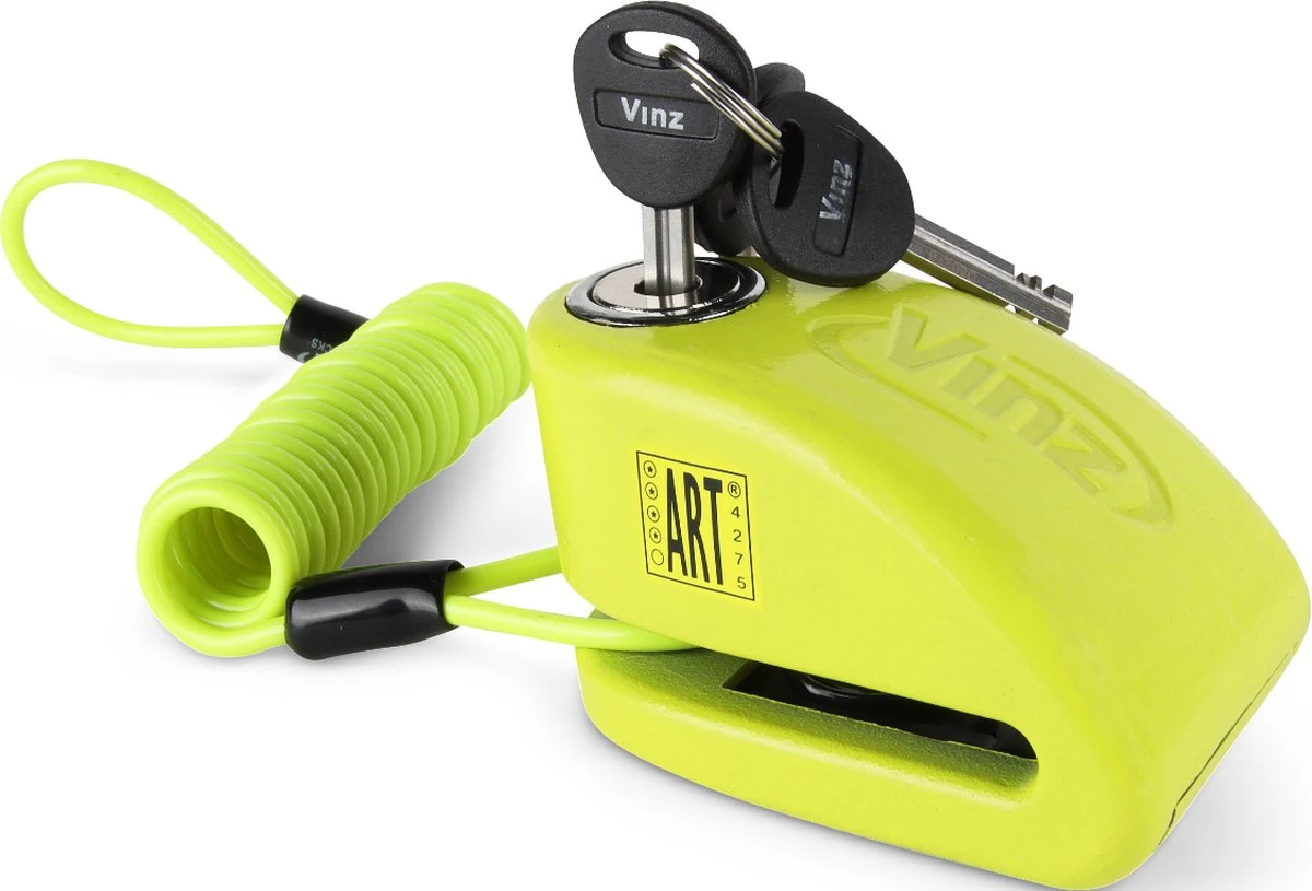 VINZ Pico Schijfremslot Alarm ART4 - Geel 1 VINZ Pico Schijfremslot Alarm ART4 - Geel