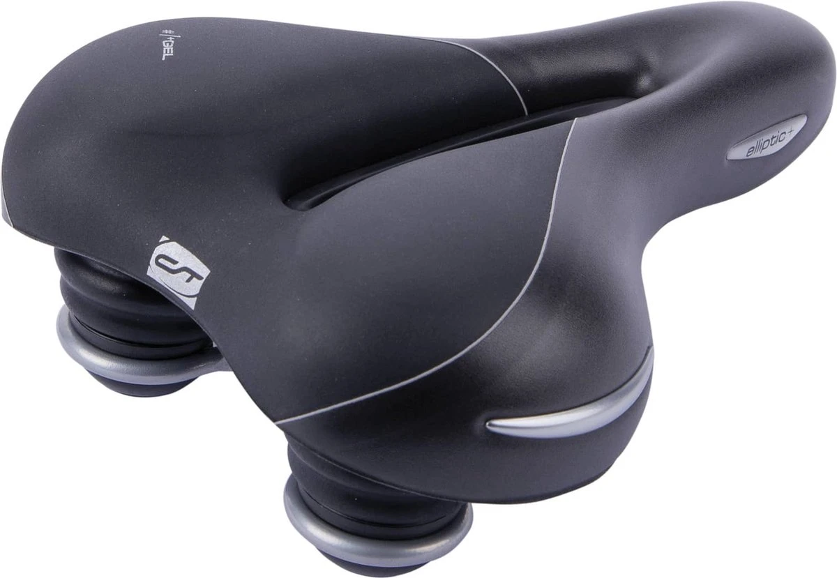 Contec Elliptic+ City/Tour Zadel - Heren - Met Uitsparing Tegen Zadelpijn - Zwart 1 Contec Elliptic+ City/Tour Zadel - Heren - Met Uitsparing Tegen Zadelpijn - Zwart