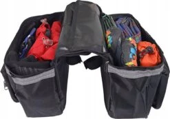 Merkloos Luxe Dubbele Bagagedragertas - Bicycle Bag - Grote Dubbele Afneembare Bagagedrager Fietstas - Trunkbag - Waterproof - Bikepacking Tas Houder - Trunkbag Met 4 Vakken - 28 Liter Opbergruimte - Zwart -BASIL Verkoop 1200x842 1