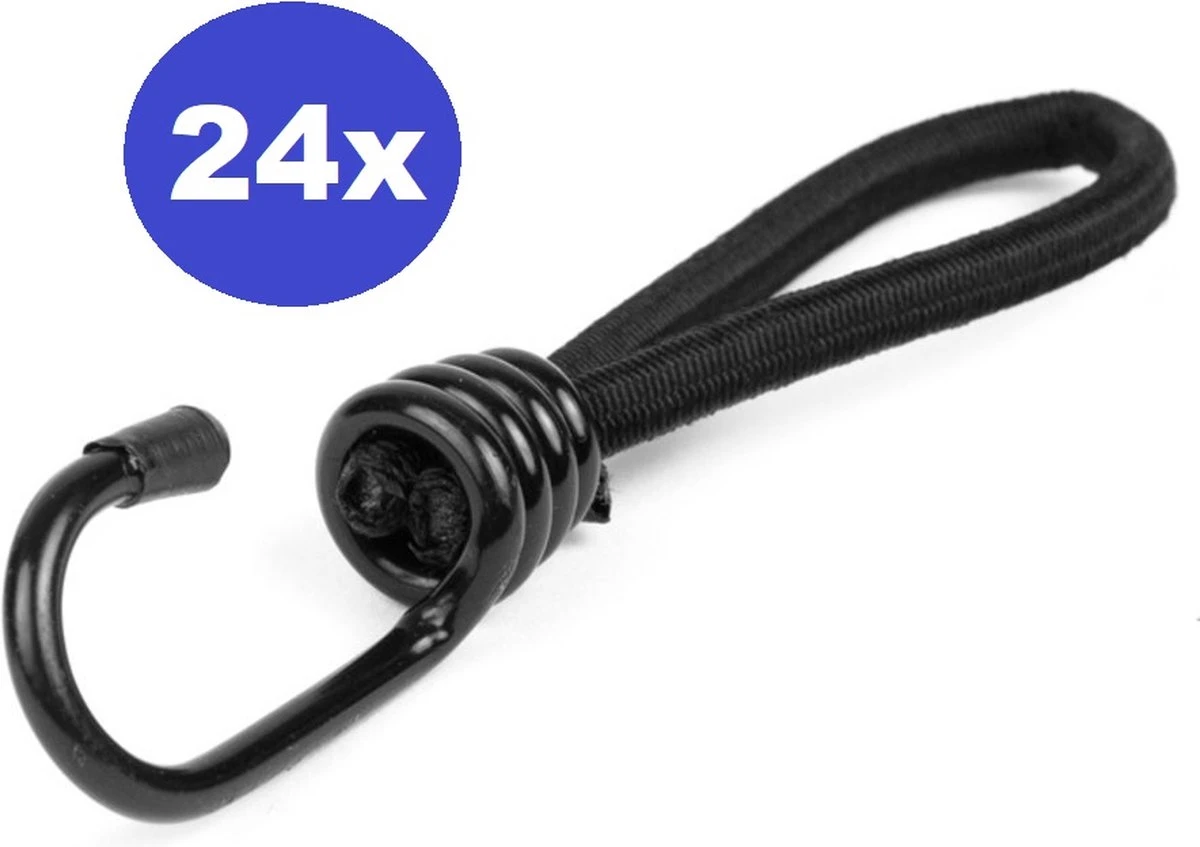 24 X Spanelastieken Met Haak (enkele) 6 Mm 20 Cm 2 24 X Spanelastieken Met Haak (enkele) 6 Mm 20 Cm - Afbeelding 2