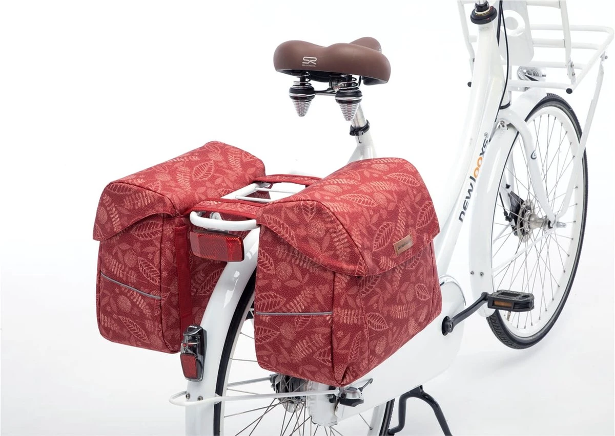 New Looxs Forest Joli Dubbele Fietstas - 37 Liter - Rood 2 New Looxs Forest Joli Dubbele Fietstas - 37 Liter - Rood - Afbeelding 2