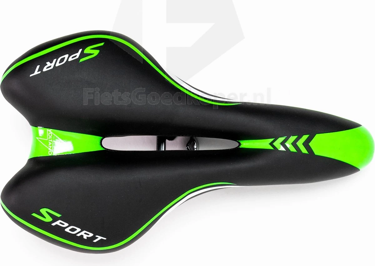 Voltano Sport Fietszadel – Gel Trekking Zadel – Met Uitsparing – Unisex - Zwart / Groen - Incl. Gratis Zadelstrop 8 Voltano Sport Fietszadel – Gel Trekking Zadel – Met Uitsparing – Unisex - Zwart / Groen - Incl. Gratis Zadelstrop - Afbeelding 8