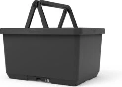 Fietsmand+Kliksysteem+Slot Voor Bagagedrager En Voordrager The Basky Basket Design Zwart