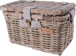Basil Denton Fietsmand M - Voor - Rotan - Grijs - Medium -BASIL Verkoop 1200x889