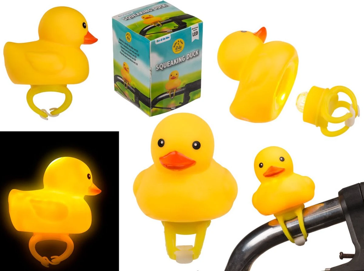 Merkloos Piepende Eend Met Led Licht Voor Op De Fiets 1 Merkloos Piepende Eend Met Led Licht Voor Op De Fiets