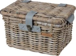 Basil Denton Fietsmand M - Voor - Rotan - Grijs - Medium