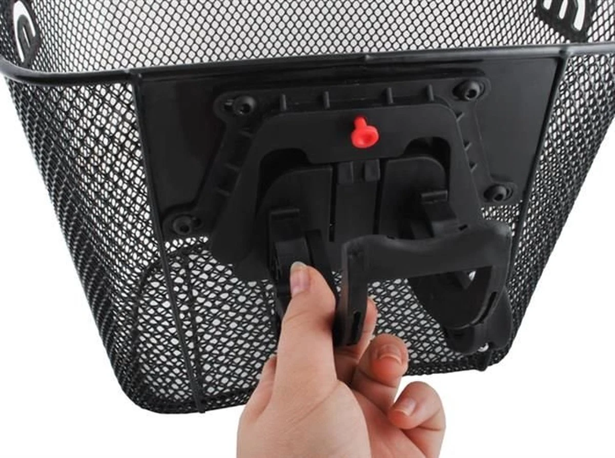 Metalen Stuur Fietsmand Inclusief Bevestigingssysteem - Afneembaar - Voor Op De Fiets - 33 X 25 X 23 Cm - Zwart 5 Metalen Stuur Fietsmand Inclusief Bevestigingssysteem - Afneembaar - Voor Op De Fiets - 33 X 25 X 23 Cm - Zwart - Afbeelding 5