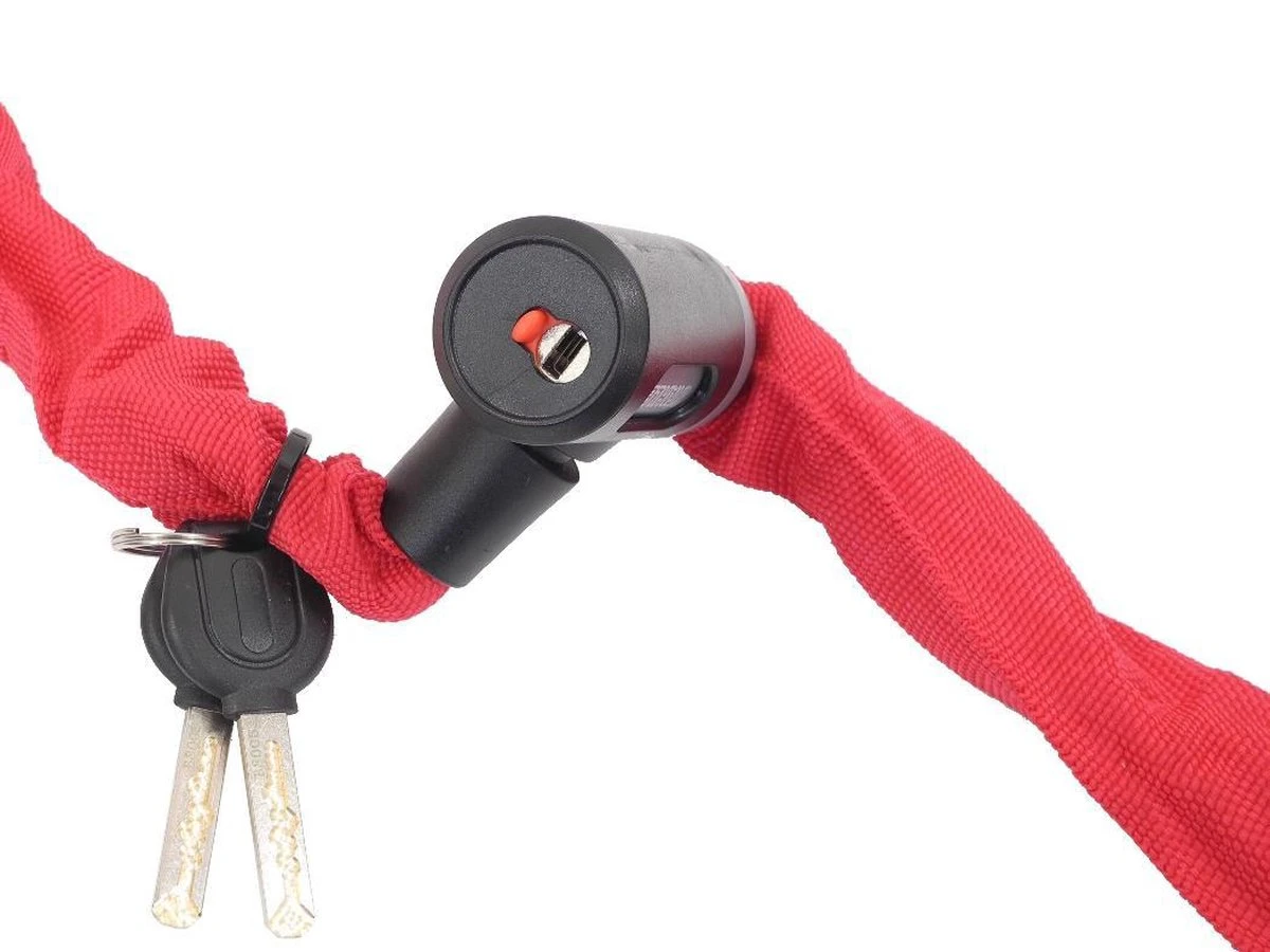 Benson Stahlex Ø5mm / 120cm Kettingslot Fietsslot | 635g Ideaal Gewicht Voor Een Fietser | Zeer Goede Kwaliteit | Rood 2 Benson Stahlex Ø5mm / 120cm Kettingslot Fietsslot | 635g Ideaal Gewicht Voor Een Fietser | Zeer Goede Kwaliteit | Rood - Afbeelding 2