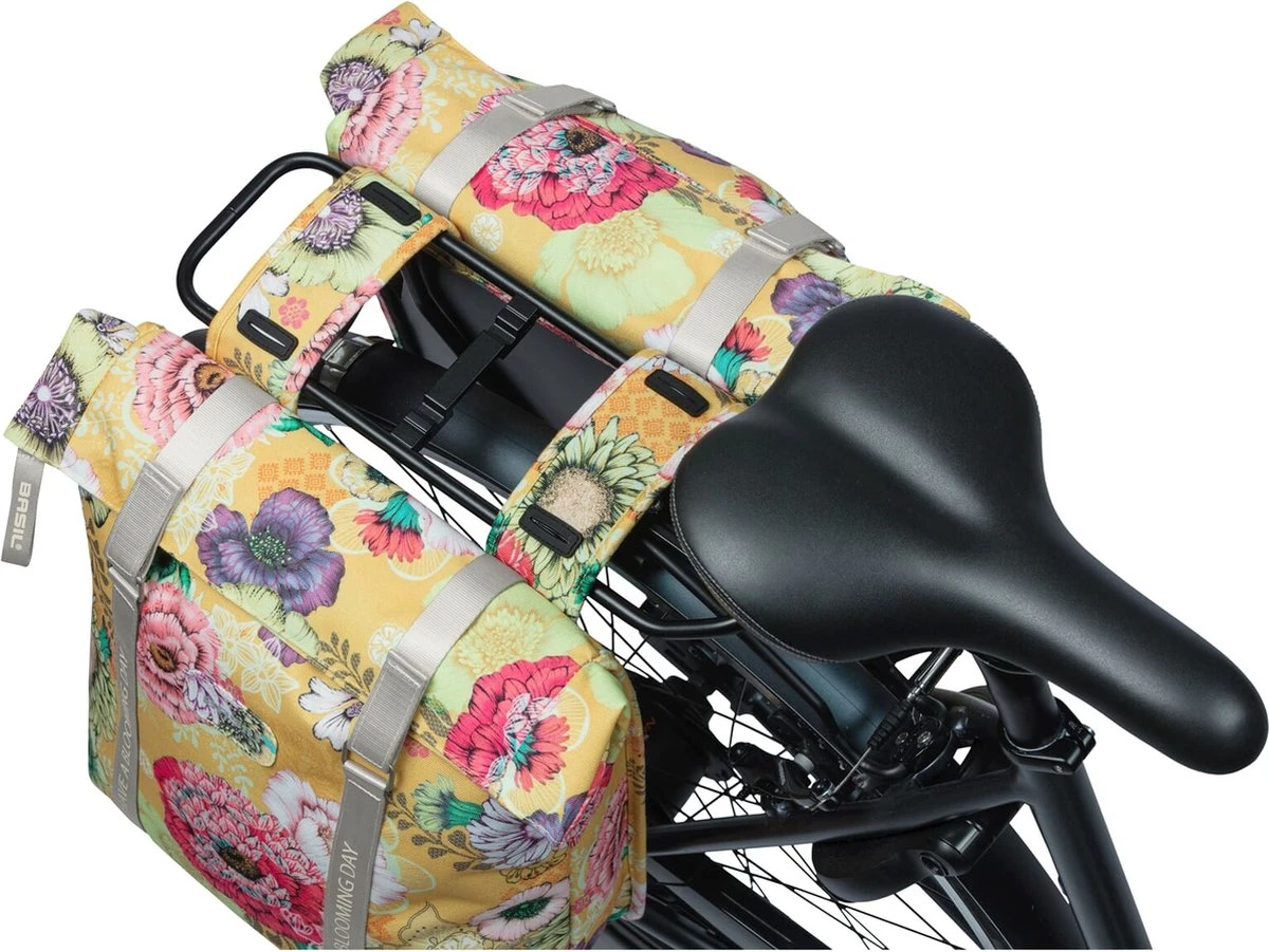 Basil Bloom Field Dubbele Fietstas - 28-35 Liter - Geel 2 Basil Bloom Field Dubbele Fietstas - 28-35 Liter - Geel - Afbeelding 2