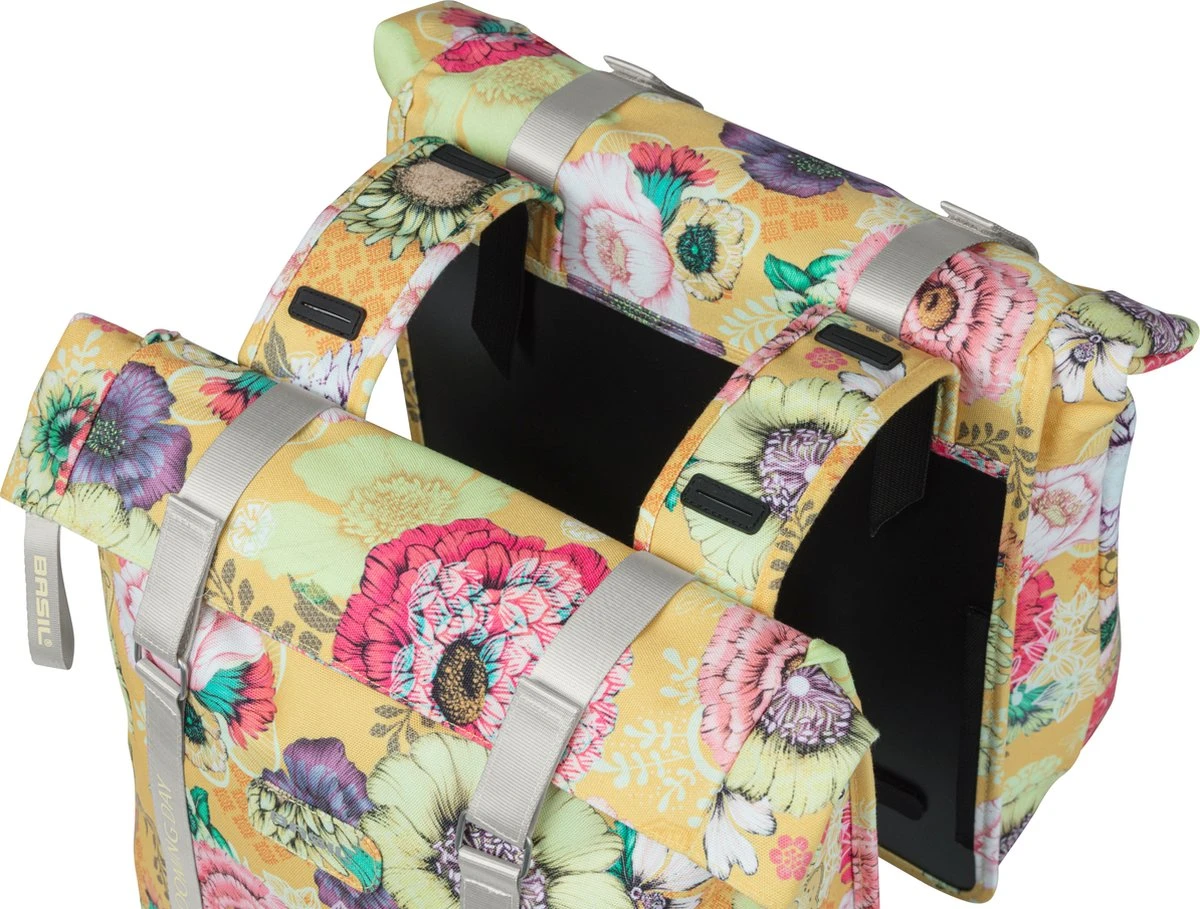 Basil Bloom Field Dubbele Fietstas - 28-35 Liter - Geel 1 Basil Bloom Field Dubbele Fietstas - 28-35 Liter - Geel