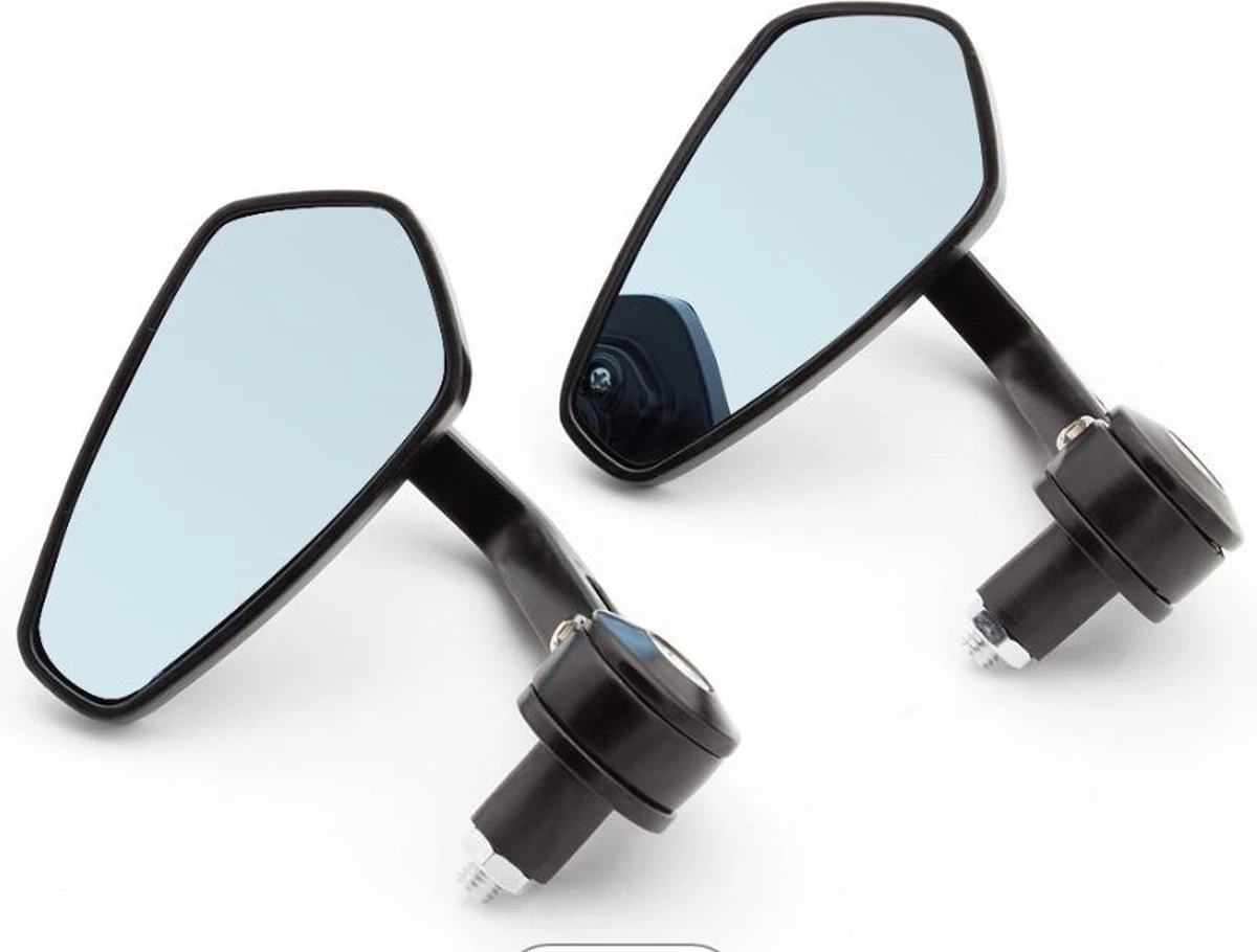 Bar End Spiegels - Spiegels Voor Motoren/Scooter - Set Van 2 - Zwart 1 Bar End Spiegels - Spiegels Voor Motoren/Scooter - Set Van 2 - Zwart