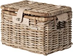 Basil Denton Fietsmand M - Voor - Rotan - Grijs - Medium -BASIL Verkoop 1200x916