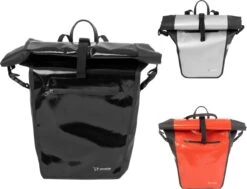 Ekostar® Online Shopping - Fietstas - 100% Waterdicht - Rolltop - 17 Tot 28 Liter - Zwart - Enkele Fietstas