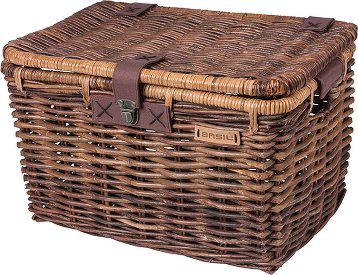 Basil Denton Fietsmand L - Voor - Rotan - Bruin - Large 1 Basil Denton Fietsmand L - Voor - Rotan - Bruin - Large