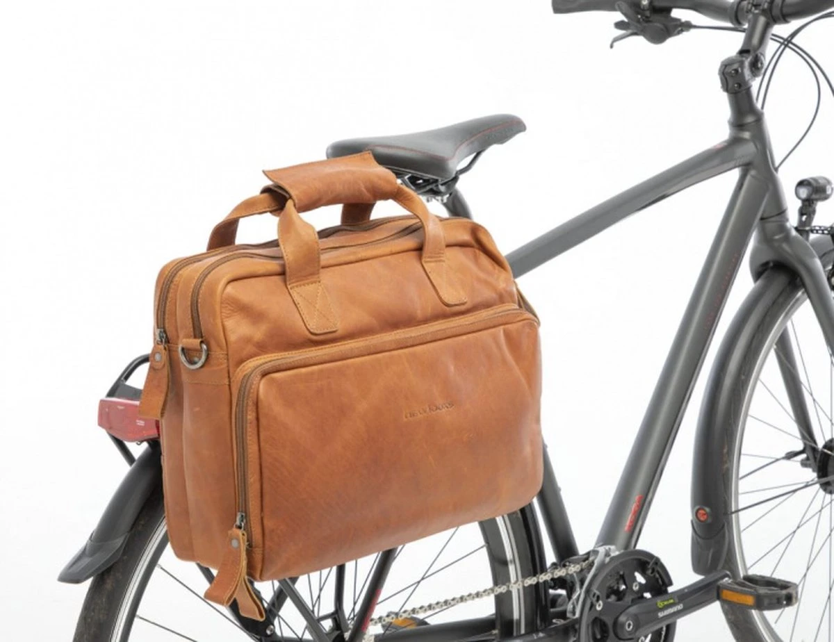 New Looxs Cali Laptoptas Fietstas - Leer - 15 Inch Laptopvak - 17 Liter - Cognac 14 New Looxs Cali Laptoptas Fietstas - Leer - 15 Inch Laptopvak - 17 Liter - Cognac - Afbeelding 14