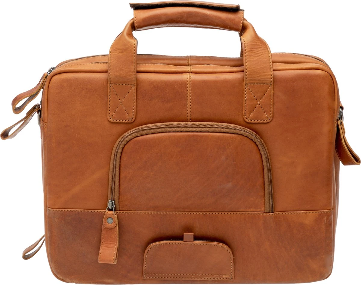 New Looxs Cali Laptoptas Fietstas - Leer - 15 Inch Laptopvak - 17 Liter - Cognac 3 New Looxs Cali Laptoptas Fietstas - Leer - 15 Inch Laptopvak - 17 Liter - Cognac - Afbeelding 3