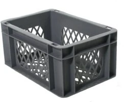 Merkloos Transport Bagage Krat Mini (grijs) - Fietsmand