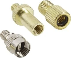 Merkloos Set Van 2x Stuks Verloopnippel Voor Fietsventiel - 3-delig - Oa Frans Ventiel Verloopstukje/opzetstukje