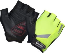 GripGrab - ProGel Padded Korte Vinger Zomer Fietshandschoenen - Geel Hi-Vis - Unisex - Maat L