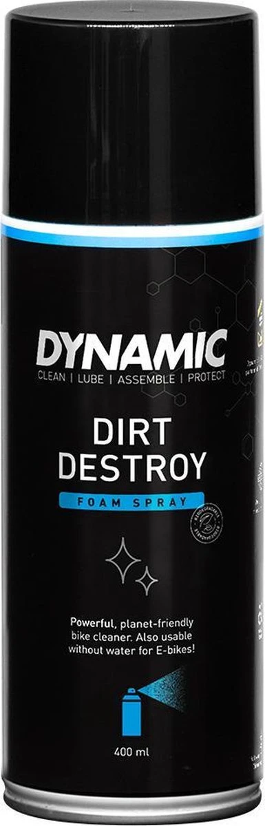 Dynamic Dirt Destroy Foam Spray - Fietsreiniger Foamspray - Fiets Schoonmaken - Foam Spray - Fietsonderhoud 1 Dynamic Dirt Destroy Foam Spray - Fietsreiniger Foamspray - Fiets Schoonmaken - Foam Spray - Fietsonderhoud