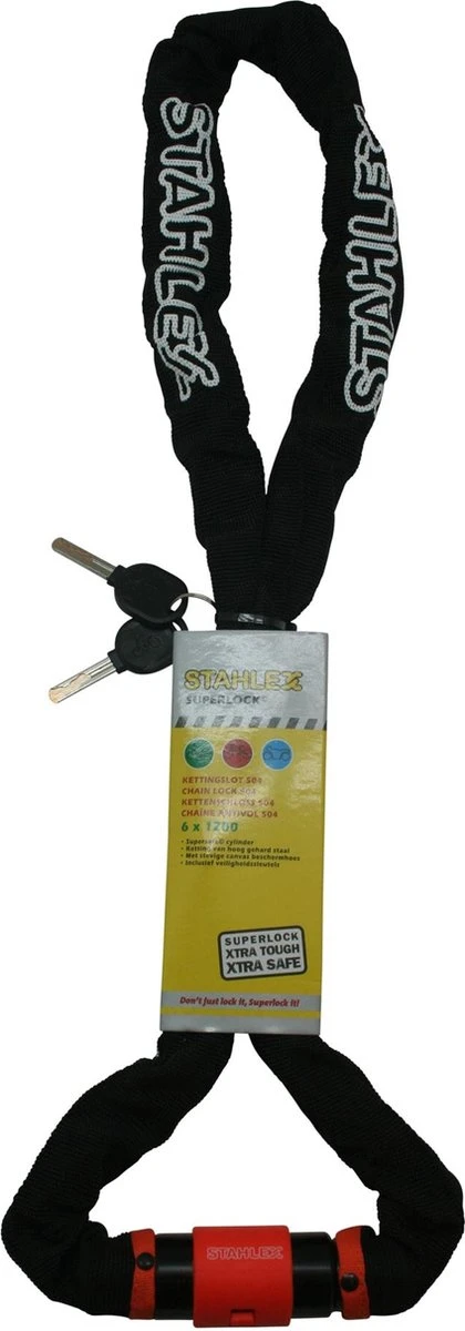 Stahlex Kettingslot / Motorslot / Fietsslot - 6x1200mm Zwart 1 Stahlex Kettingslot / Motorslot / Fietsslot - 6x1200mm Zwart