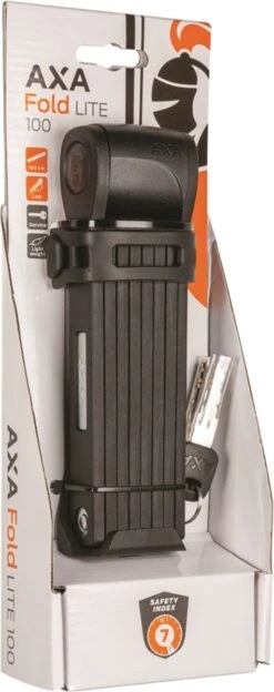 AXA Fold Lite 100 Vouwslot - Fietsslot - Voor Elk Type Fiets – Licht Gewicht - Met Houder - 100 Cm - Zwart -BASIL Verkoop 475x1200