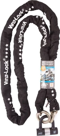 VINZ Trivor ART 4 Kettingslot - 300 Cm Motorslot Van Gehard Staal Met Ring / Scooterslot Met Hangslot / Bootslot 3 Meter /Schijfremslot -BASIL Verkoop 526x1200