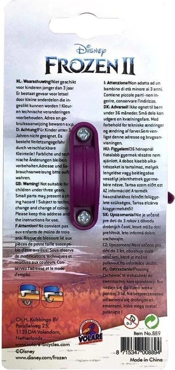 Disney Frozen 2 Fietsbel - Meisjes - Licht Blauw Paars 3 Disney Frozen 2 Fietsbel - Meisjes - Licht Blauw Paars - Afbeelding 3