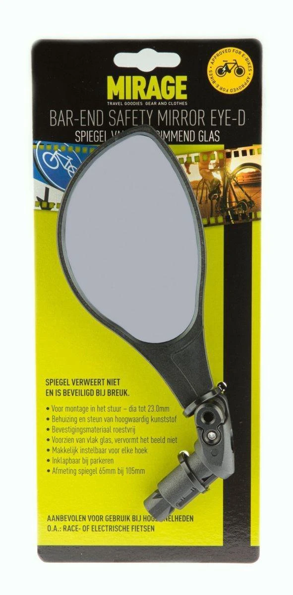 Mirage Fietsspiegel Bar-end E-bike Eye-d Links/rechts Zwart 6 Mirage Fietsspiegel Bar-end E-bike Eye-d Links/rechts Zwart - Afbeelding 6
