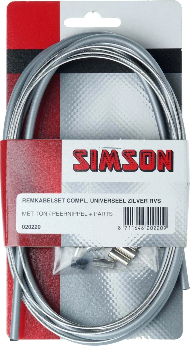 Simson Remkabelset Universeel Grijs 1 Simson Remkabelset Universeel Grijs
