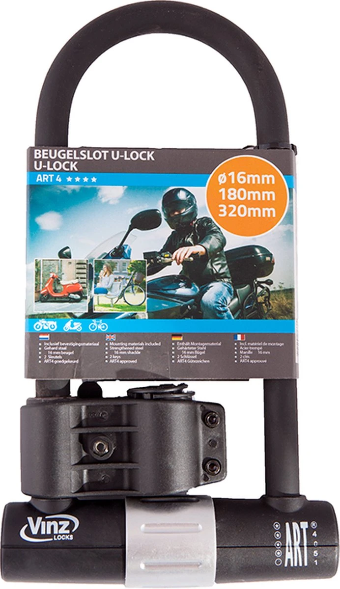 VINZ Ararat Beugelslot / Fietsslot / Motorslot / Scooterslot ART 4 - 32 Cm 4 VINZ Ararat Beugelslot / Fietsslot / Motorslot / Scooterslot ART 4 - 32 Cm - Afbeelding 4