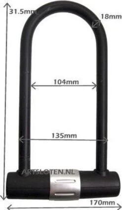 Pro-tect - Beugelslot - ART4 - 32 Mm - Zwart 19 Pro-tect - Beugelslot - ART4 - 32 Mm - Zwart -BASIL Verkoop 697x1200