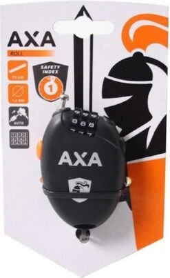 Axa Roll - Retractable Kabelcijferslot - 75 Cm - Zwart - AXA Cijferslot - Kabelslot - Voor Ski's - Snowboards - Fiets - Gereedschap - Racefiets - Mountainbike - Backpack -BASIL Verkoop 735x1200