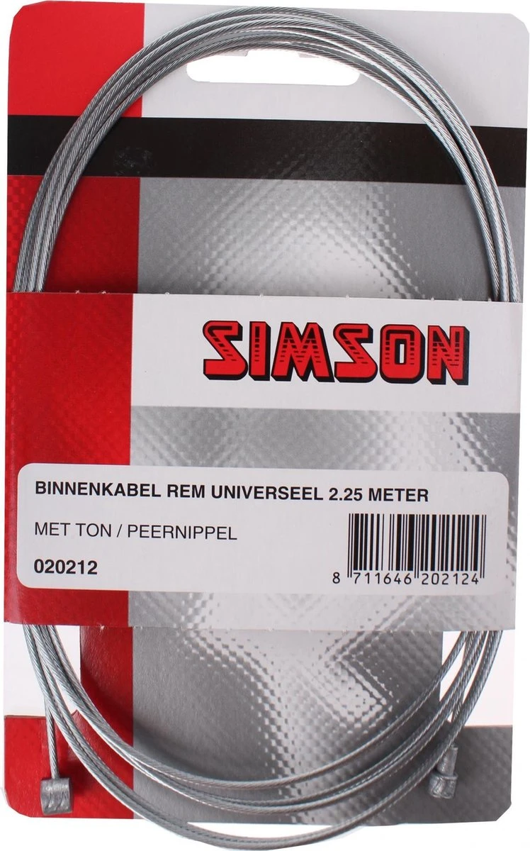Simson Rem Binnenkabel Universeel 2,25m 1 Simson Rem Binnenkabel Universeel 2,25m