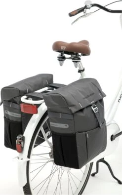 New Looxs Vigo Double Dubbele Fietstas - 37 Liter - Grijs -BASIL Verkoop 751x1200