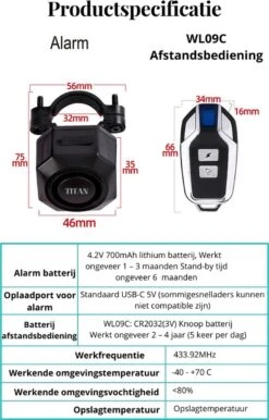 Titan Fietsalarm (2023 Model ) - Fietsalarm - Fietsslot Met Alarm - Alarm Met Afstandsbediening 16 Titan Fietsalarm (2023 Model ) - Fietsalarm - Fietsslot Met Alarm - Alarm Met Afstandsbediening -BASIL Verkoop 768x1200 1