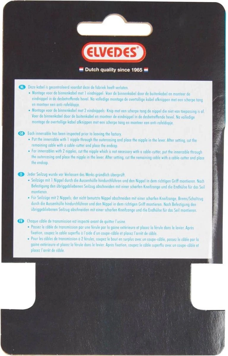 Schakel Binnenkabel Elvedes Voor Shimano 2250mm RVS ø1,1mm Shimano N-nippel (op Kaart) 6 Schakel Binnenkabel Elvedes Voor Shimano 2250mm RVS ø1,1mm Shimano N-nippel (op Kaart) - Afbeelding 6