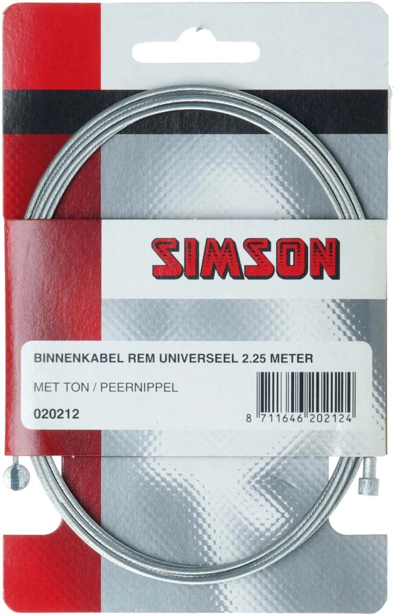 Simson Rem Binnenkabel Universeel 2,25m 6 Simson Rem Binnenkabel Universeel 2,25m - Afbeelding 6