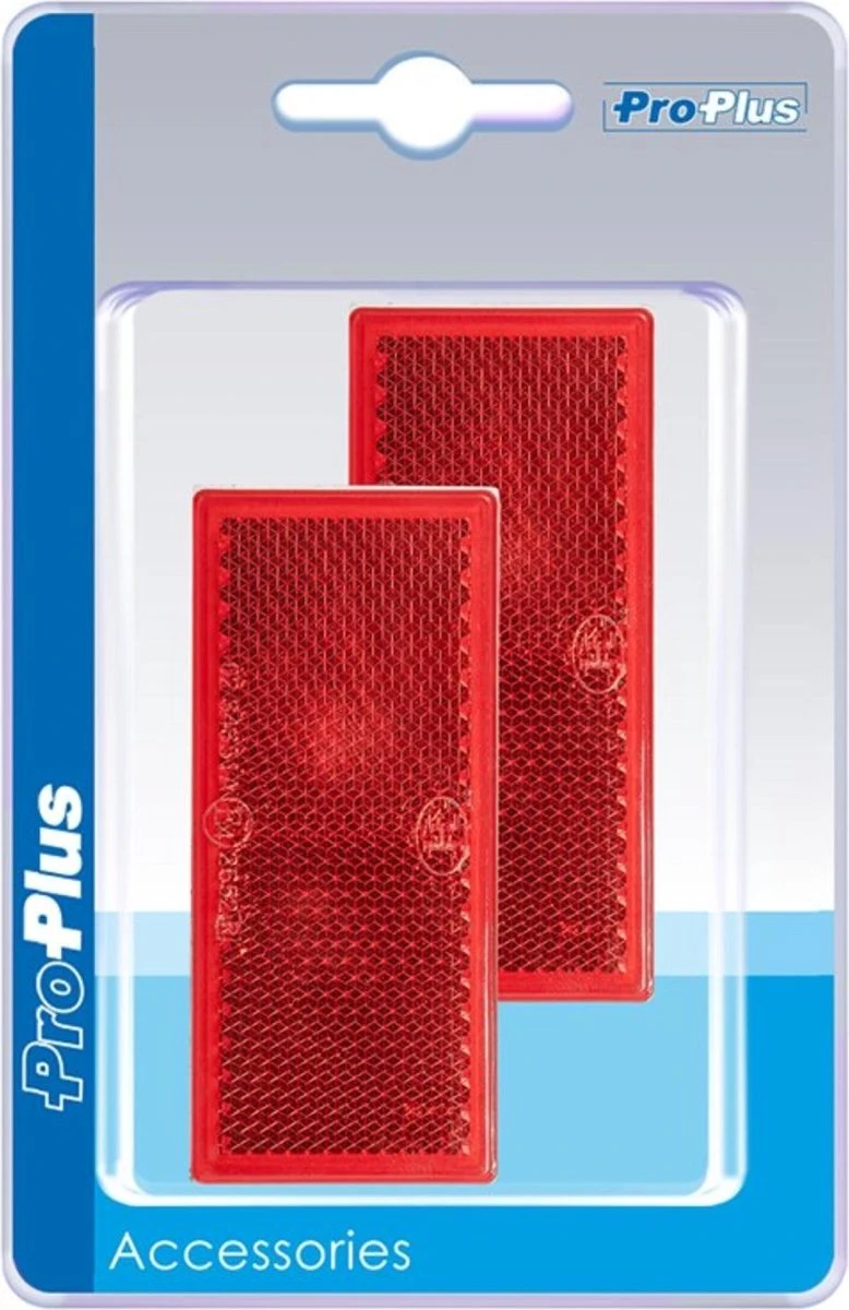 PROPLUS Pro Plus Reflector Zelfklevend - 82 X 36 Mm - Rood - 2 Stuks 1 PROPLUS Pro Plus Reflector Zelfklevend - 82 X 36 Mm - Rood - 2 Stuks
