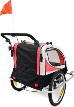 Fietskar Voor Kinderen - Met Buggyfunctie - En Schokbrekers - Rood 22 Fietskar Voor Kinderen - Met Buggyfunctie - En Schokbrekers - Rood -BASIL Verkoop 834x1200 2