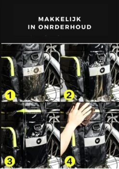 Fietstassen Dubbel Rugzak Fietstas Rugtas Bagagedrager Fiets Regenhoes Zwart Groen 60L - RHINOWALK® -BASIL Verkoop 848x1200 1