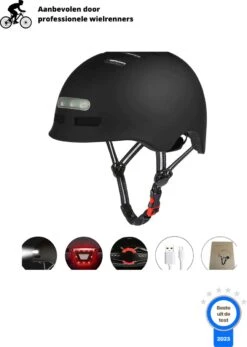 Fiets Helm - Scooter Helm - Snorscooter Helm - Snorfiets Helm - Elektrische Fiets Helm - Inclusief LED Verlichting - Maat L (hoofdomtrek 58-61cm) -BASIL Verkoop 854x1200 4