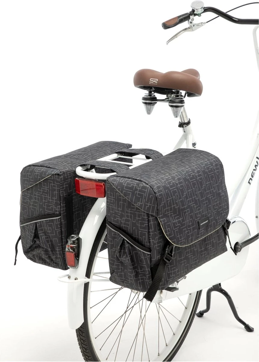 New Looxs Ivy Mondi Joy Dubbele Fietstas - 38 Liter - Zwart 2 New Looxs Ivy Mondi Joy Dubbele Fietstas - 38 Liter - Zwart - Afbeelding 2