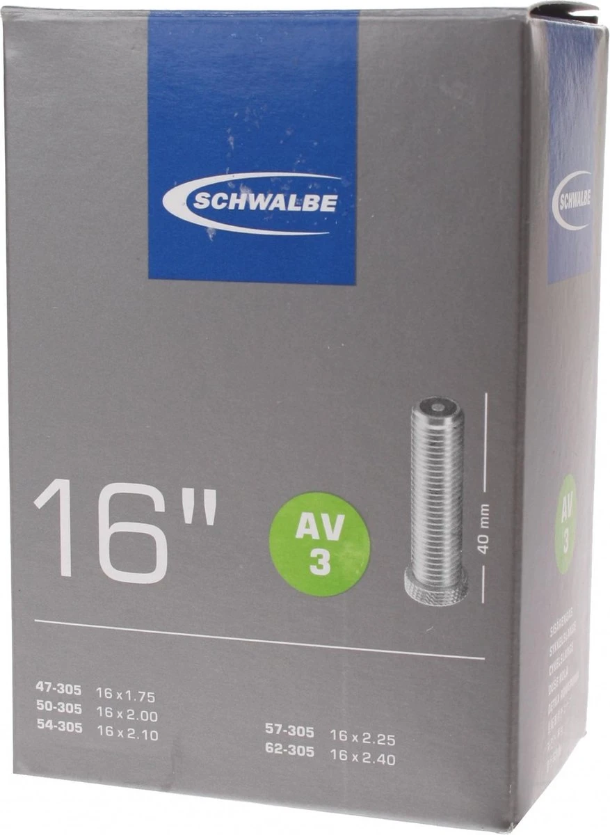 Schwalbe Binnenband 16 Inch (47/62-305) Av 40 Mm 1 Schwalbe Binnenband 16 Inch (47/62-305) Av 40 Mm