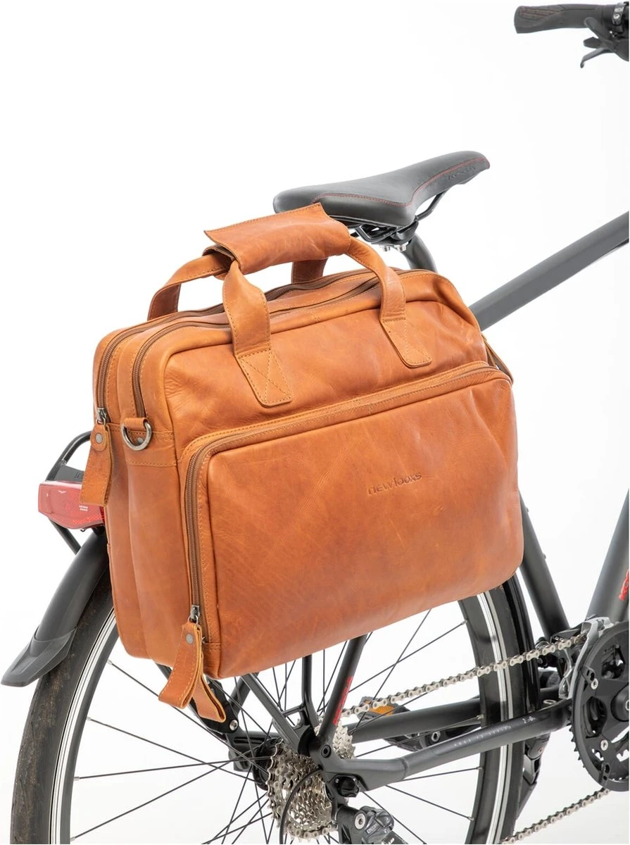 New Looxs Cali Laptoptas Fietstas - Leer - 15 Inch Laptopvak - 17 Liter - Cognac 11 New Looxs Cali Laptoptas Fietstas - Leer - 15 Inch Laptopvak - 17 Liter - Cognac - Afbeelding 11