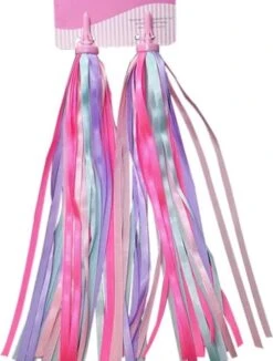 Merkloos Entergoods® Stuurslingers - Fiets Versiering Kinderen - Stuurversiering Slingers - Handvat Streamers Voor Meisjes - Prinsessen Franjes - 2 Stuks - 24 CM - Stuurslingers Voor Kinderfiets