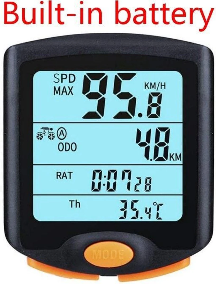 DrPhone FCS2 Fietscomputer - Draadloze Fiets Snelheidsmeter - Kilometerteller - Spatwaterdicht - 4-Lijn Display Met Achtergrondverlichting - Zwart 3 DrPhone FCS2 Fietscomputer - Draadloze Fiets Snelheidsmeter - Kilometerteller - Spatwaterdicht - 4-Lijn Display Met Achtergrondverlichting - Zwart - Afbeelding 3