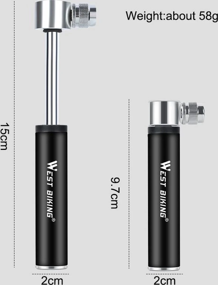 Merkloos Mini Fietspomp - Dunlop Presta Frans Hollands Auto Ventipel - Hoge Druk Handpomp 6 Merkloos Mini Fietspomp - Dunlop Presta Frans Hollands Auto Ventipel - Hoge Druk Handpomp - Afbeelding 6