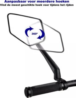 Beyond Gold - Fietsspiegel - Links - Reflectie Strip - E Step - Elektrische Fiets - Mountain Bike - Incl Grote Kijkhoek - Achteruitkijkspiegel - 360º Verstelbaar - Multifunctioneel - Incl Inbussleutel - Fiets Spiegel -BASIL Verkoop 927x1200 4